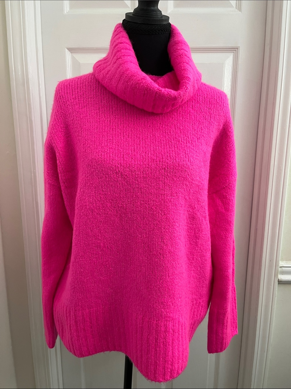 GB Neon Pink Cowl Neck Sweater